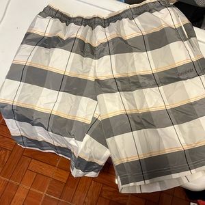 Plaid Reebok swim trunks